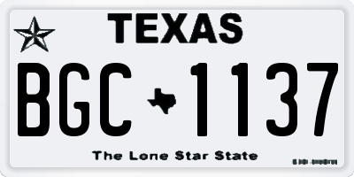 TX license plate BGC1137