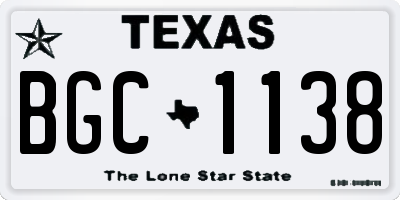 TX license plate BGC1138