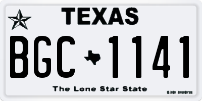 TX license plate BGC1141