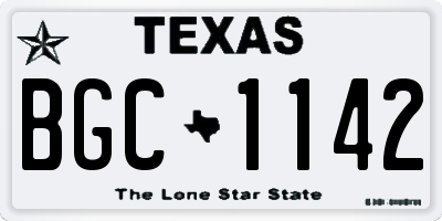 TX license plate BGC1142