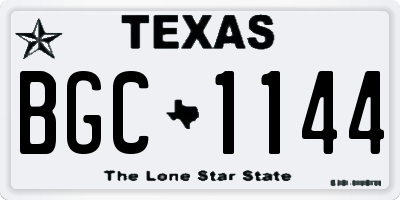 TX license plate BGC1144