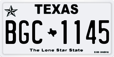TX license plate BGC1145
