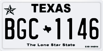 TX license plate BGC1146