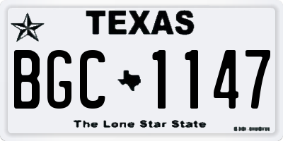 TX license plate BGC1147