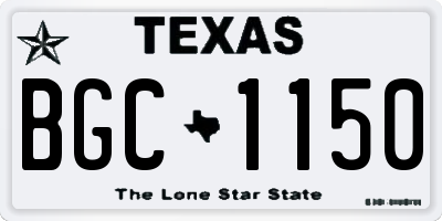 TX license plate BGC1150