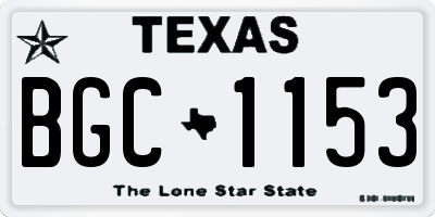 TX license plate BGC1153