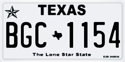 TX license plate BGC1154