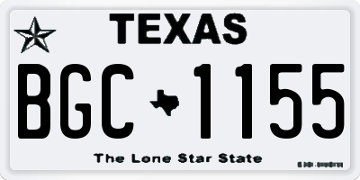 TX license plate BGC1155