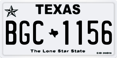 TX license plate BGC1156