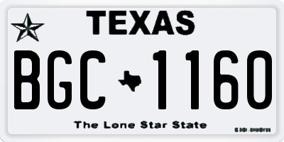 TX license plate BGC1160
