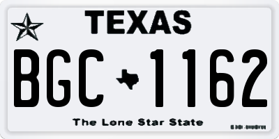 TX license plate BGC1162