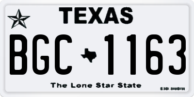 TX license plate BGC1163