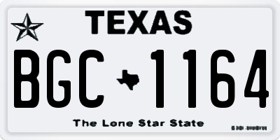 TX license plate BGC1164