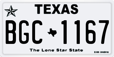 TX license plate BGC1167