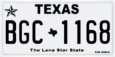 TX license plate BGC1168