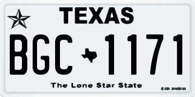 TX license plate BGC1171