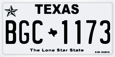TX license plate BGC1173