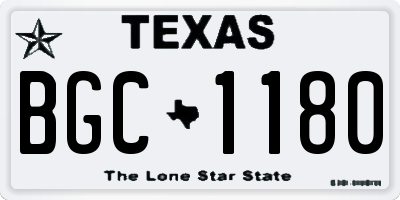 TX license plate BGC1180