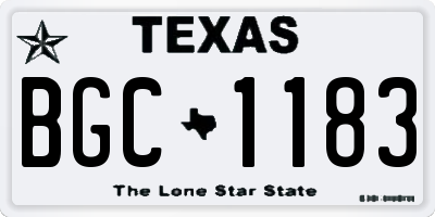 TX license plate BGC1183
