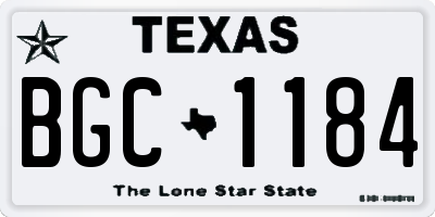 TX license plate BGC1184