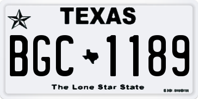 TX license plate BGC1189
