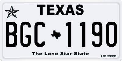 TX license plate BGC1190