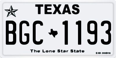 TX license plate BGC1193