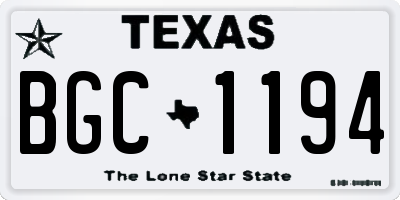 TX license plate BGC1194