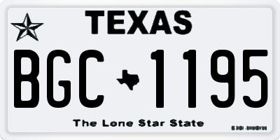 TX license plate BGC1195