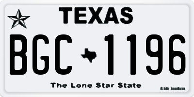 TX license plate BGC1196