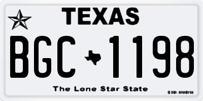 TX license plate BGC1198