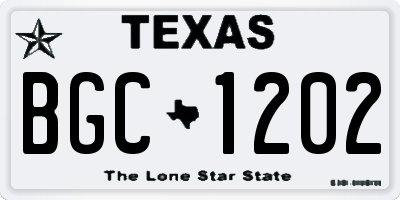 TX license plate BGC1202