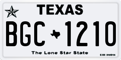 TX license plate BGC1210
