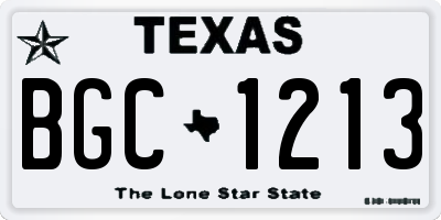 TX license plate BGC1213
