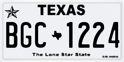 TX license plate BGC1224