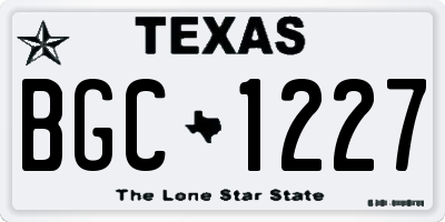 TX license plate BGC1227