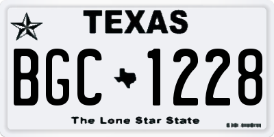 TX license plate BGC1228