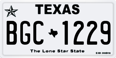 TX license plate BGC1229