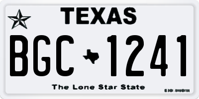 TX license plate BGC1241