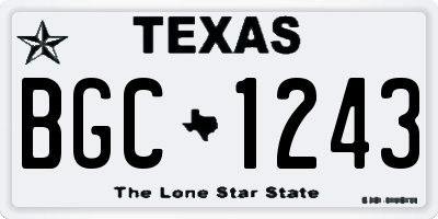 TX license plate BGC1243