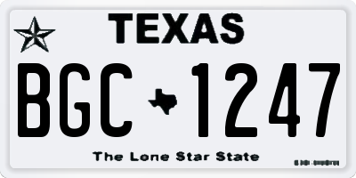 TX license plate BGC1247