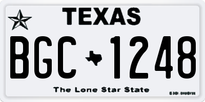 TX license plate BGC1248