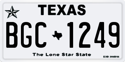 TX license plate BGC1249