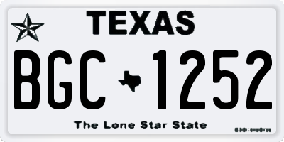 TX license plate BGC1252