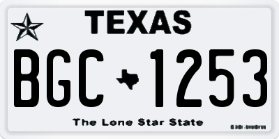 TX license plate BGC1253