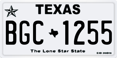 TX license plate BGC1255