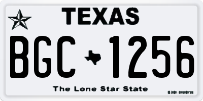 TX license plate BGC1256