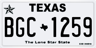 TX license plate BGC1259