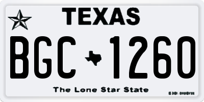 TX license plate BGC1260