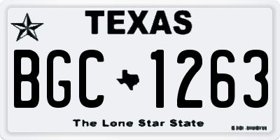 TX license plate BGC1263